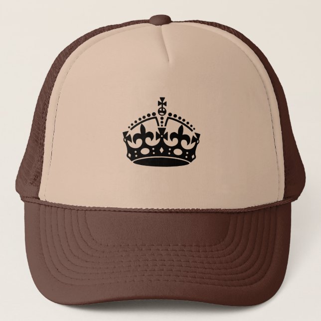 Behåll lugnet och fortsätt Crown Truckerkeps (Framsida)