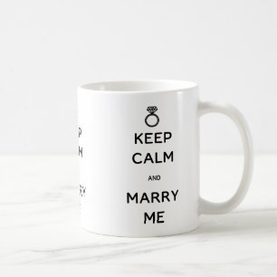 Behåll lugnet och gift dig med mig med diamant rin kaffemugg