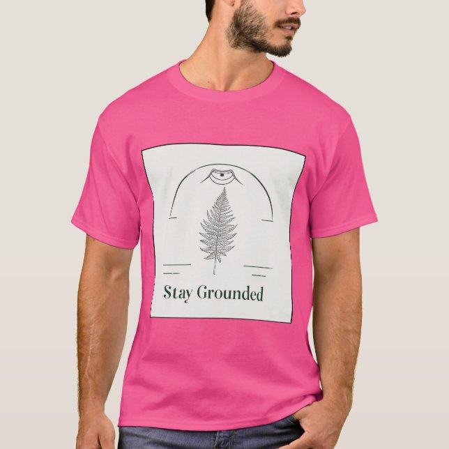 Behåll mark - minimalistisk fern Löv-retro-natur T Shirt (Framsida)