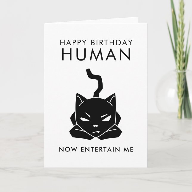 Behåll mig Funny Cat Birthday Kort (Framsida)