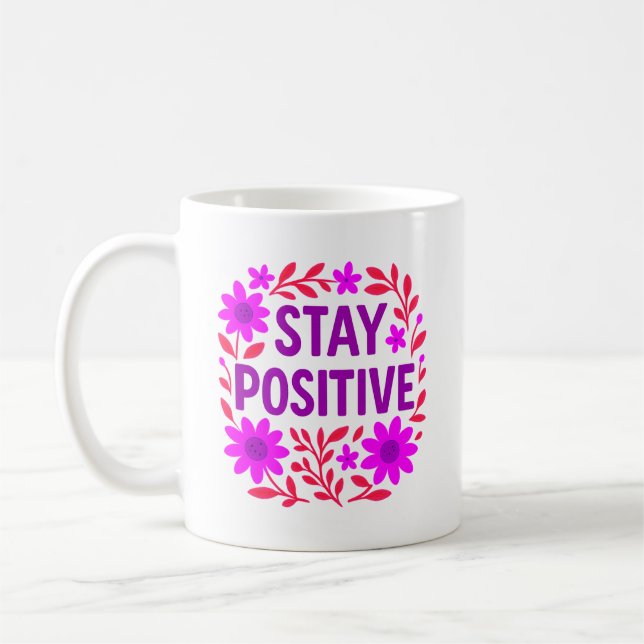 Behåll Motiveringsot för positiv Blommigt Kaffemugg (Vänster)
