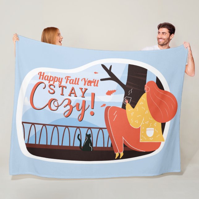 Behåll Mysigt Hygge-höstfälla FolkArt-decor Lägg t Fleecefilt (På plats)