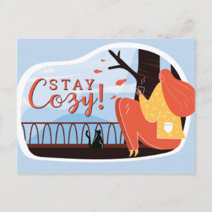 Behåll Mysigt Hygge-höstfälla FolkArt-decor Lägg t Vykort