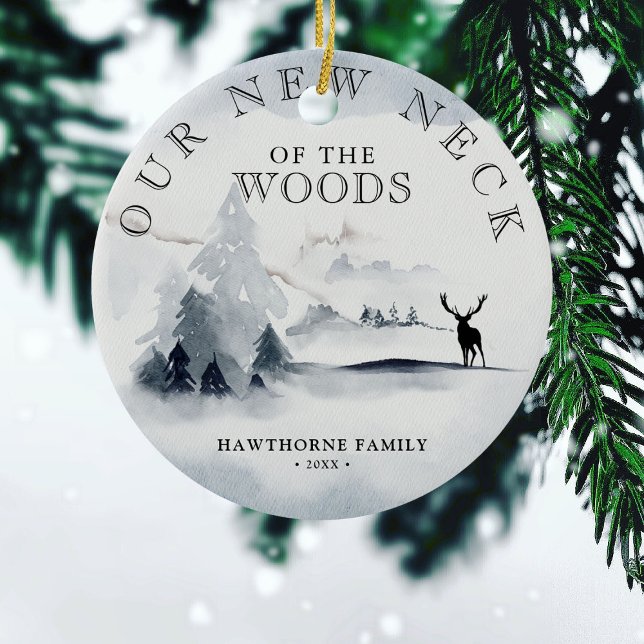 Behåll New Nacke i Skogen 1:a hemfoto Julgransprydnad Keramik (Skapare uppladdad)