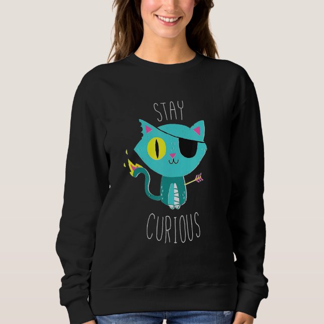 Behåll Nyfiken kattbatt T Shirt (Framsida)