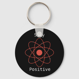 Behåll positiv atom fysikgeek nyckelring