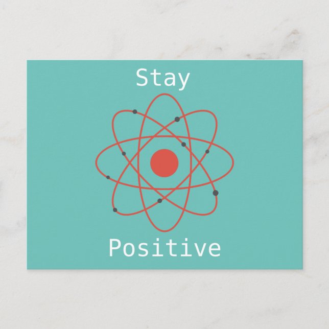 Behåll positiv atomfysikens geek vykort (Framsida)