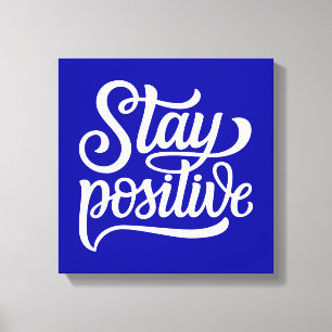 Behåll positiv blå canvastryck