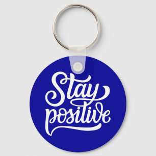 Behåll positiv blått nyckelring