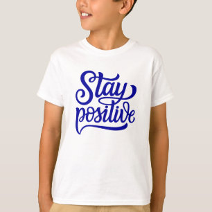 Behåll positiv blått t shirt