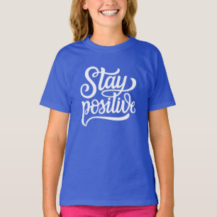 Behåll positiv blått t shirt