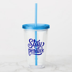 Behåll positiv blått take away mugg