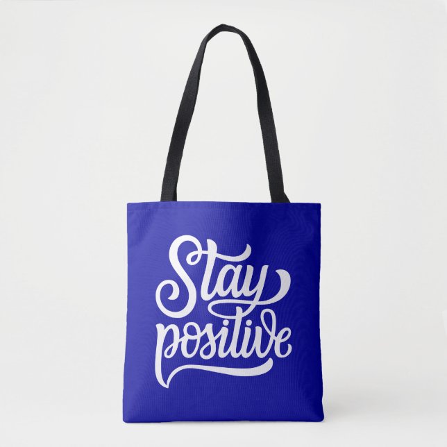 Behåll positiv blått tygkasse (Framsida)