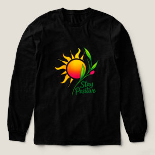 Behåll positiv Långärmad av Sol och blomma T Shirt