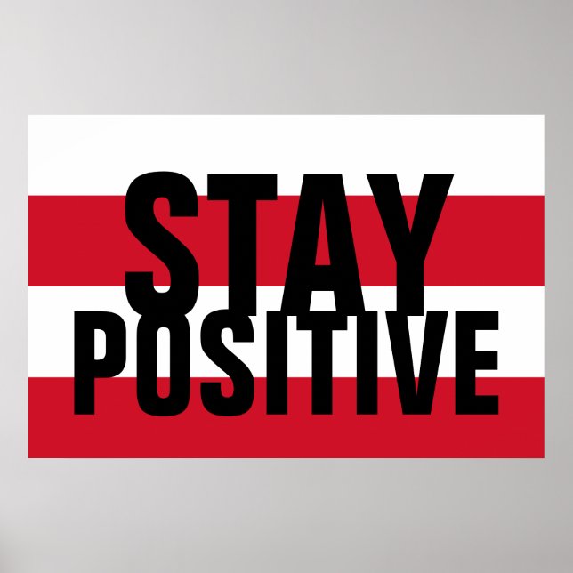 Behåll positiv Rött svart, röd, röd, vit Poster (Framsidan)
