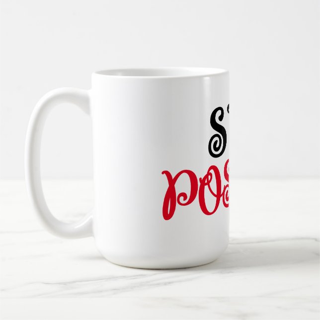 Behåll positiv svart- och rödtypografi kaffemugg (Vänster)
