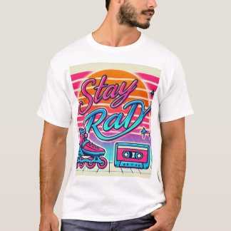 Behåll Rad Retro 80s-rullskat och kassett T Shirt