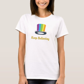 Behåll Regnbågsrandig Överrockikon T Shirt
