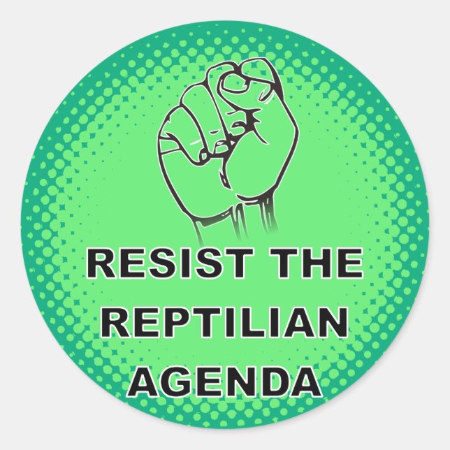 Behåll Reptilian Agenda-Anpassningsbarna Runt Klistermärke (Framsida)