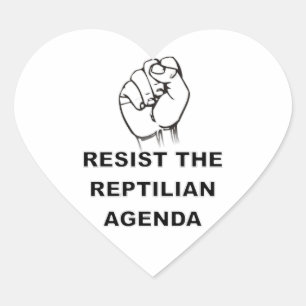 Behåll Reptilian-agendan Hjärtformat Klistermärke