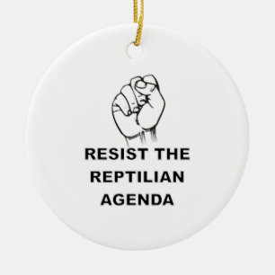 Behåll Reptilian-agendan Julgransprydnad Keramik