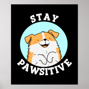 Behåll Rolig hund Pun-Mörk BG Poster