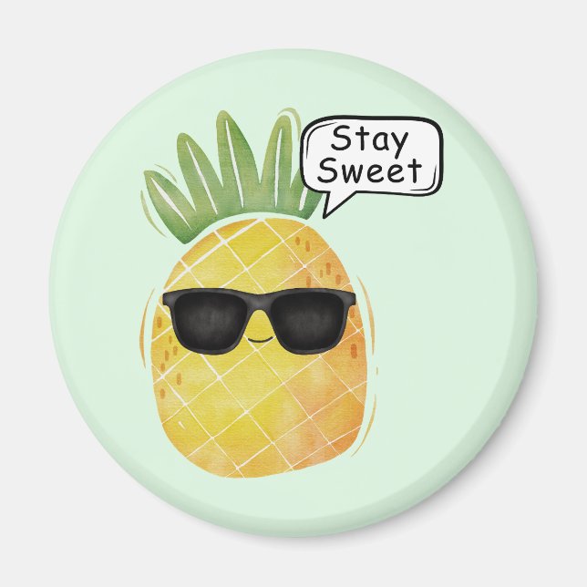 Behåll Roligt för söt ananas Tecknad Magnet (Framsidan)