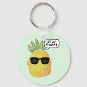 Behåll Roligt för söt ananas Tecknad Nyckelring