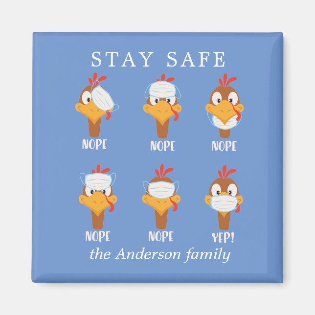 Behåll säkra ansikte-maskpandemipandemier för kalk magnet (Framsidan)