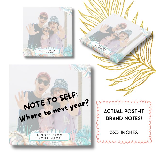 Behåll Snäckan för familjeminnet för skräppostslor Post-it Block (Personalize your desk and remember the best family vacation ever. Also, where to next year? :D)