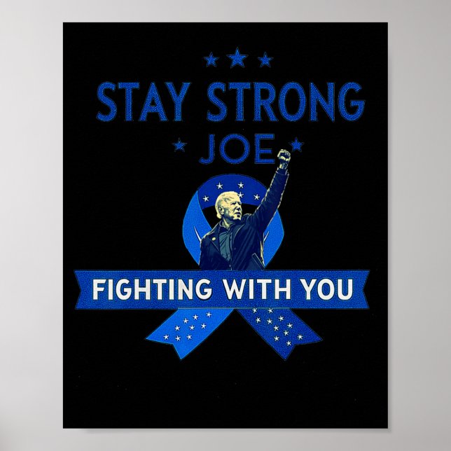 Behåll starkt Biden Patriotic Support Ribbon Prost Poster (Framsidan)