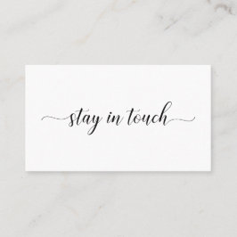 Behåll svartskript i Touch Elegant minimalt Visitkort