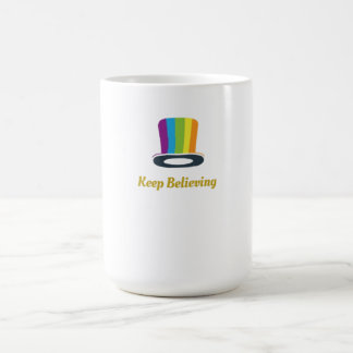 Behåll Trogen Regnbågsrandig Översta Hatt Ikon Kaffemugg