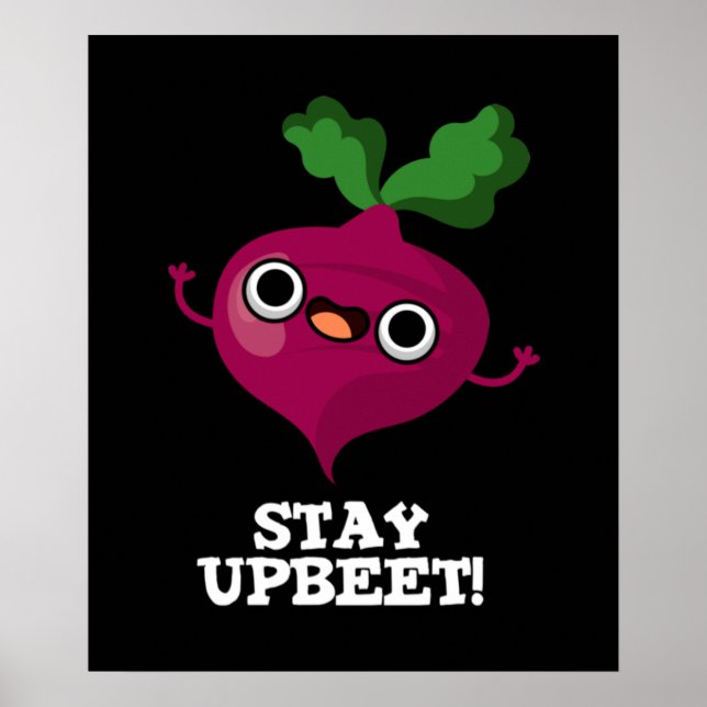 Behåll UpbetFunny Veggie Beet Pun Mörk BG Poster (Framsidan)