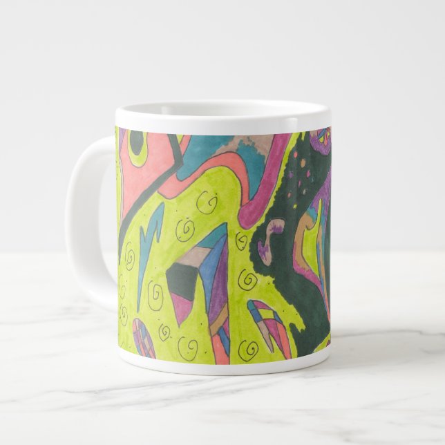 Behåll, ursprunglig Abstrakt Jumbo Mugg (Framsida vänster)