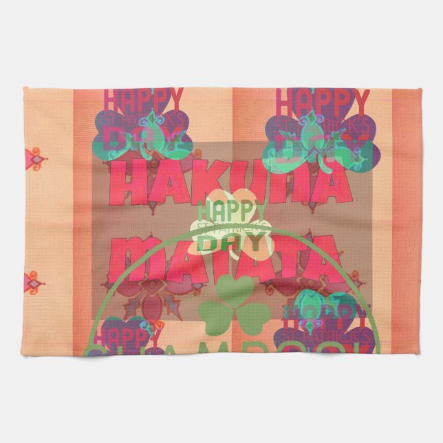 Behåll välsignad Lycklig Saint patrick's day Hakun Kökshandduk (Horisontell)