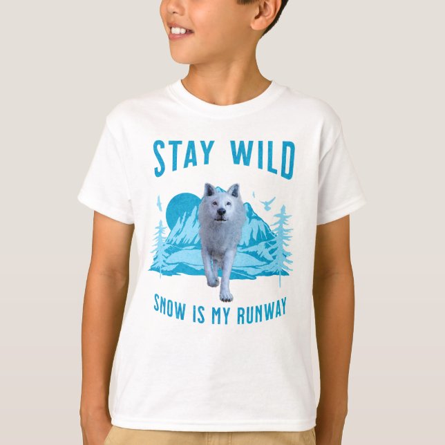 Behåll Vild Arktisk Varg T Shirt (Framsida)