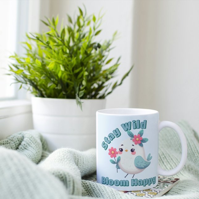 Behåll Vild Bloom Lycklig Kaffemugg (Skapare uppladdad)