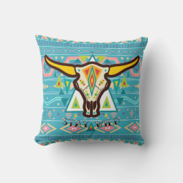 Behåll Vild Cow Skull Kudde