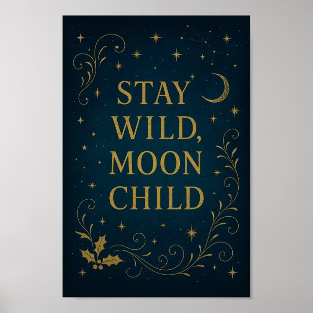 Behåll Vild Måne Child Poster | Mystical Night Him (Framsidan)