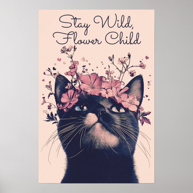 Behåll Vild, Poster Blommigt underordnad kattproje (Framsidan)