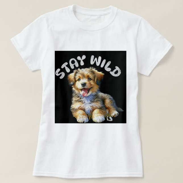 Behåll Vild Puppy T Shirt (Design framsida)