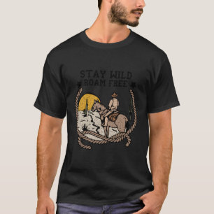 Behåll Vild Roam Free Western Land Cow T Shirt