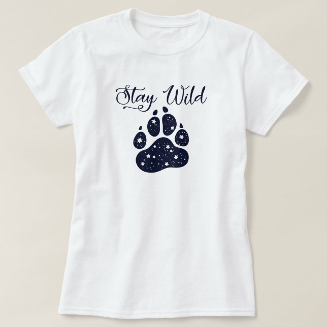 Behåll Vild Varg Tass T-Shirt (Design framsida)