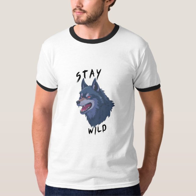 Behåll Vildens feta Varg-anda T Shirt (Framsida)