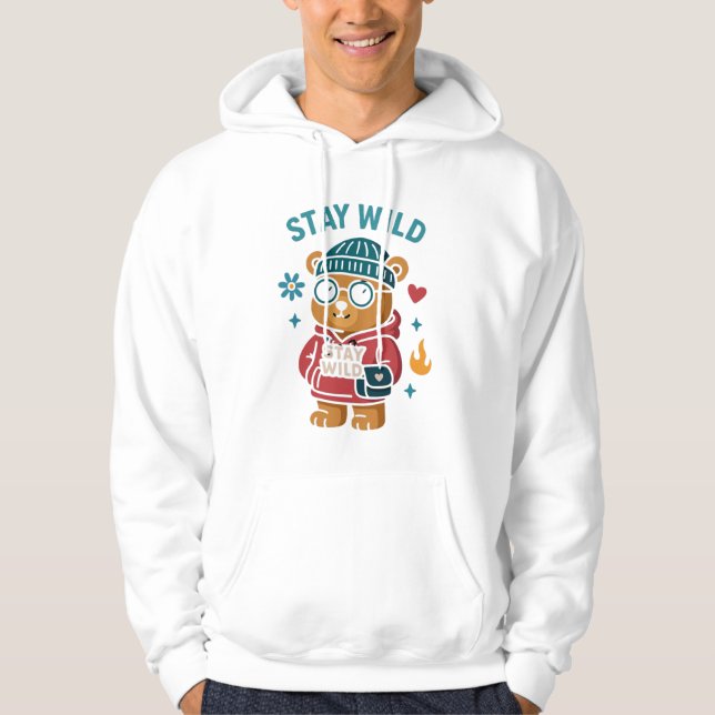 Behåll vildens nalle hoodie (Framsida)