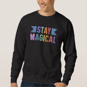 Behåll Vintagen Magic Cute Unicorn Lång Ärmad Tröja