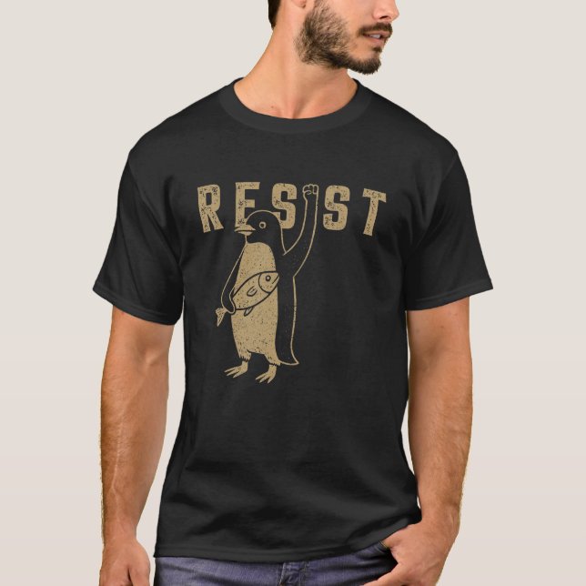 Behåll Vintagen Penguin Activism Graphic Design T Shirt (Framsida)