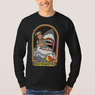 Behåll Vintagen Retro Comedy för positiv Shark Att T Shirt