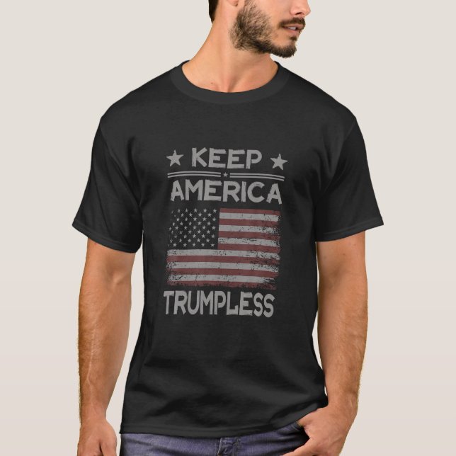 Behålla America Trumpless Anti Trump Distress Amer T Shirt (Framsida)
